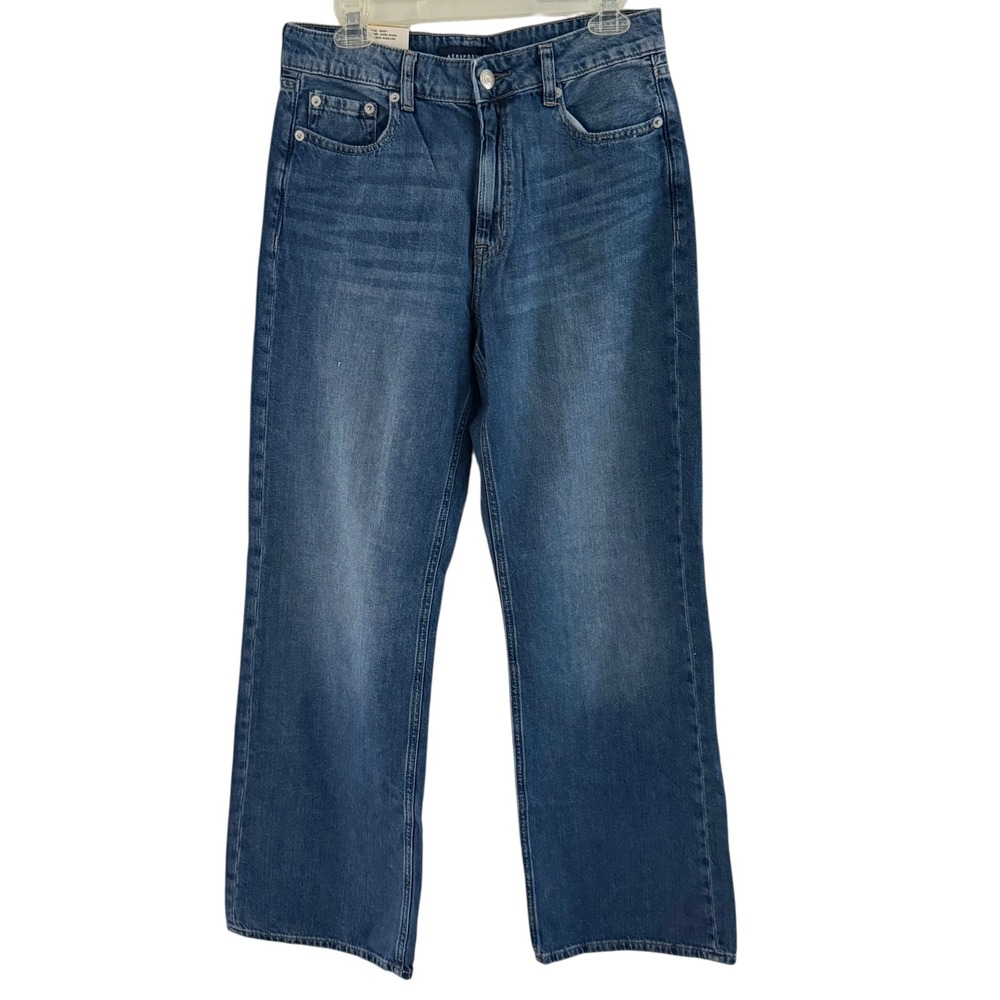 NWT Aeropostale‎ Women's Size 8 High Rise Full Wide Leg Jeans Dark Wash 5-pocket - Picture 3 of 16